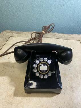 Western Electric 302 Telephone F1W Handset Black Rotary Phone untested